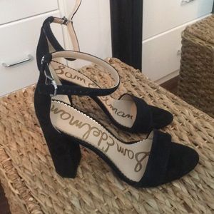 Sam Edelman ankle strap heeled sandal in black